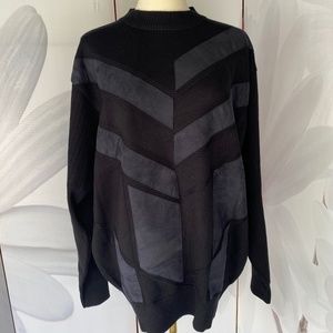 Inserch black sweater with faux leather